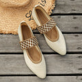 Women's Canvas Flat Loafers – Non-Slip Pointed Toe Casual Shoes Women's Flat Loafers Axl off white 42