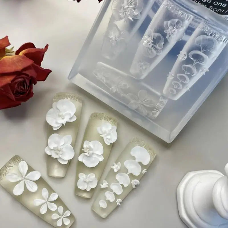 3D Silicone Nail Mold – Phalaenopsis Flower DIY Nail Art Template Nail Art Mold Axl