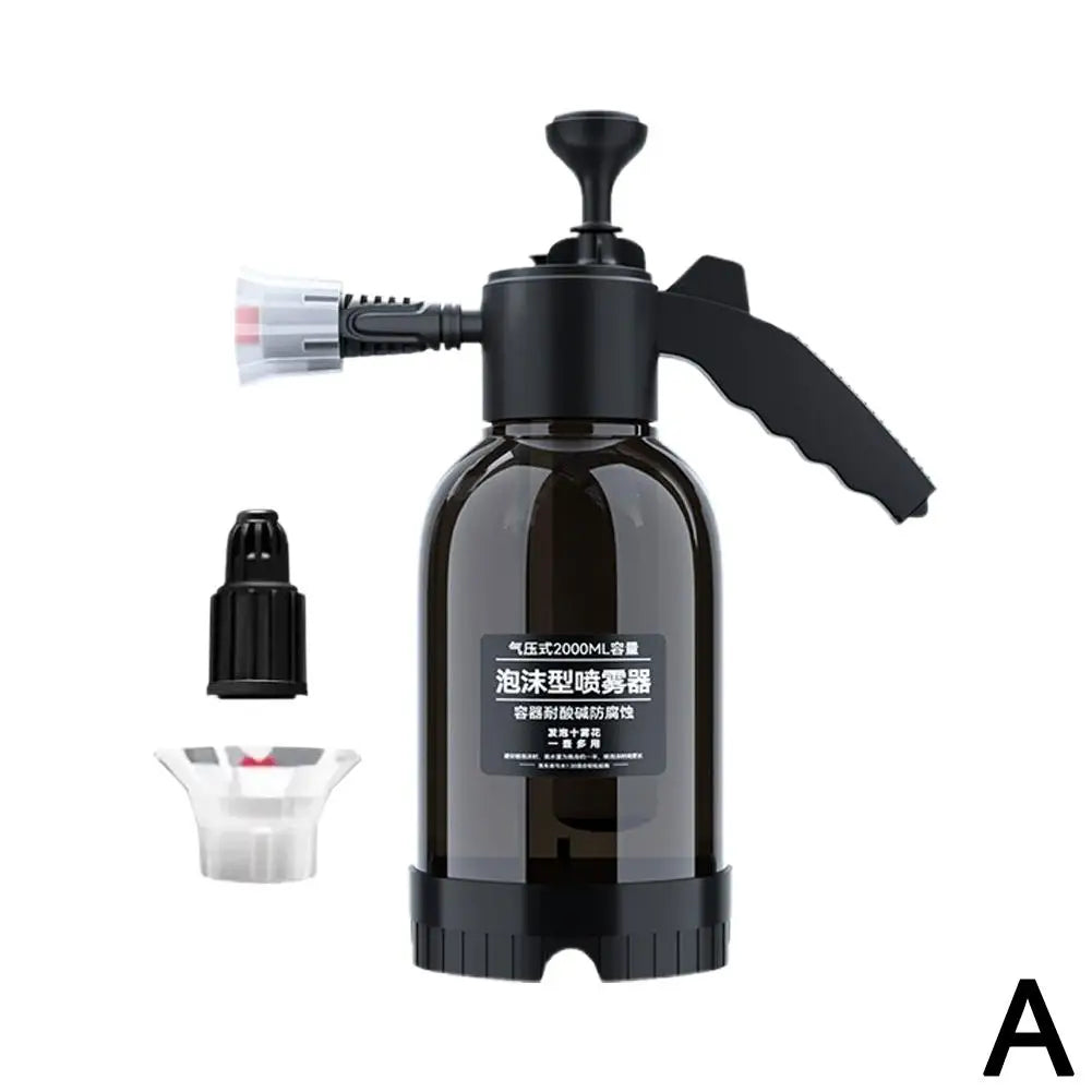 2L Handheld Pressure Foam Sprayer – 3 Nozzles Car Wash Foam Pressure Sprayer Axl Black