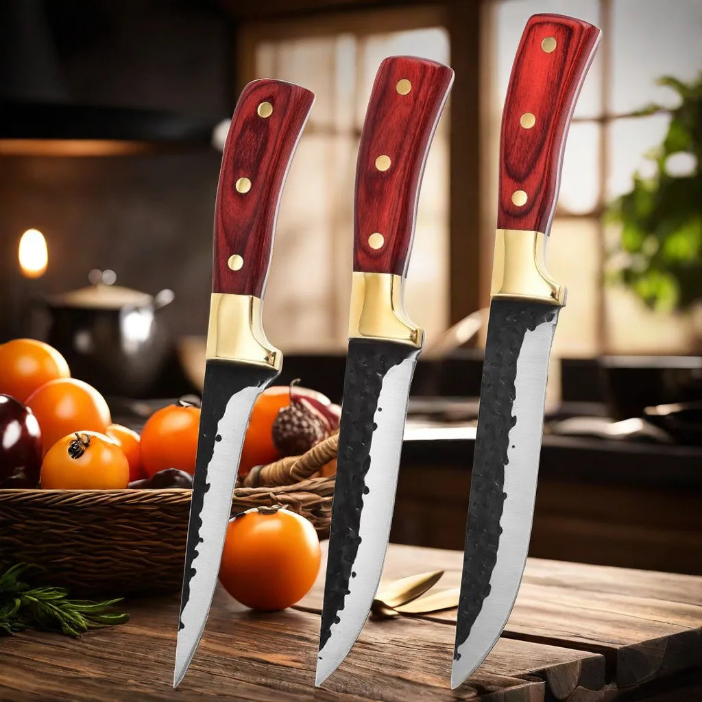 Handmade Forged Stainless Steel Kitchen Chef Knife | Wood Handle Kitchen Chef Knife Axl