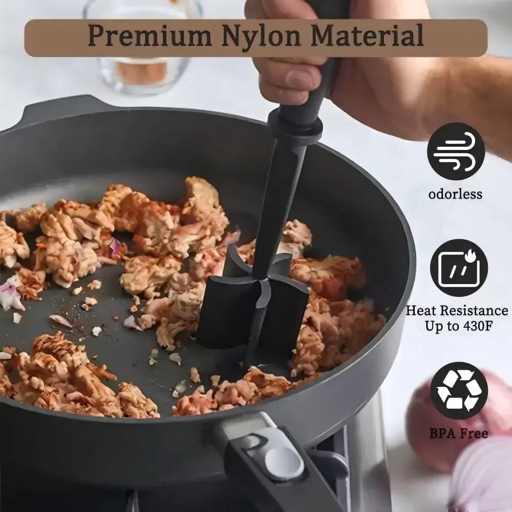 Silicone Meat Chopper & Ground Beef Masher | 1 or 2 Pack Meat Chopper Tool Axl