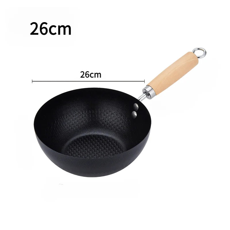 Uncoated Flat Bottom Iron Wok – Induction & Gas Stir-Fry Pan Iron Wok Axl 26cm As whown