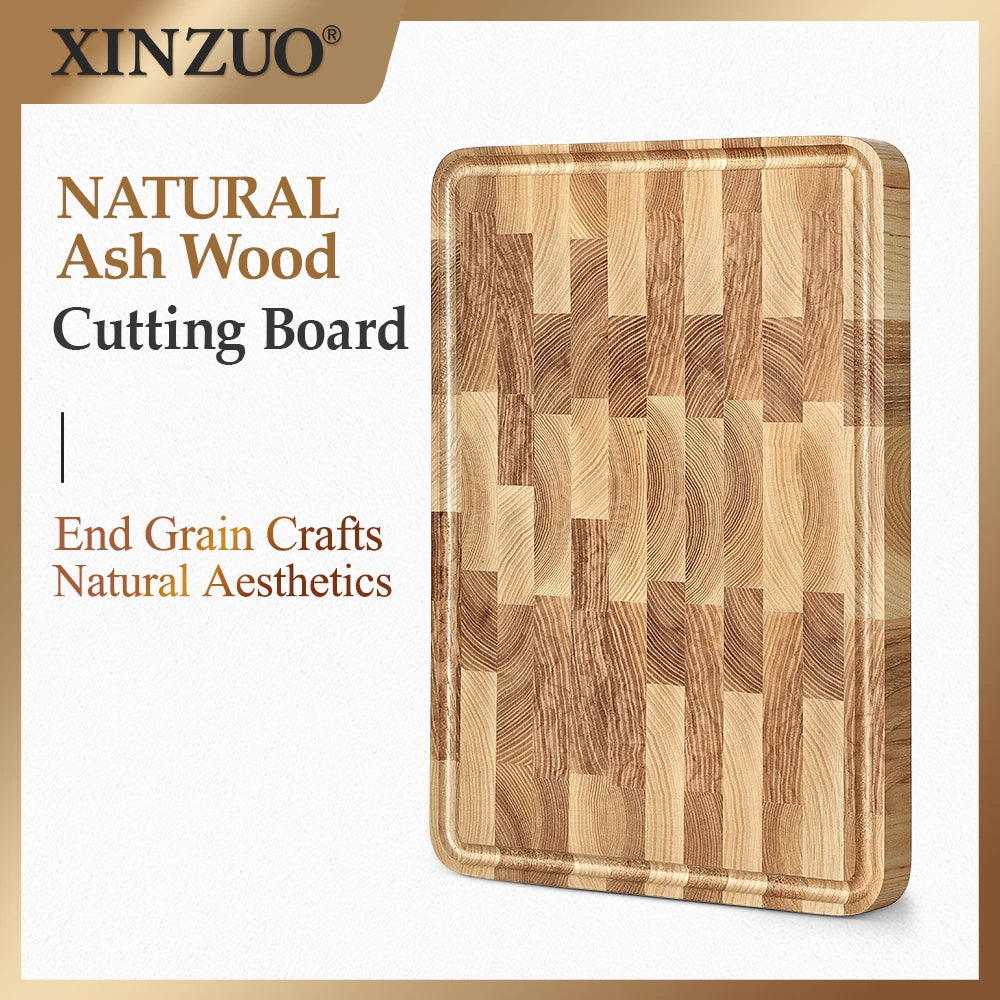 XINZUO End Grain Ash Wood Cutting Board | Fruit & Bread Wood Cutting Board Axl Default Title