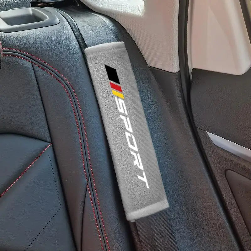 Soft Velveteen Car Seat Belt Cushion | 7 Colors, Universal Fit Seat Belt Cushion Axl Gray