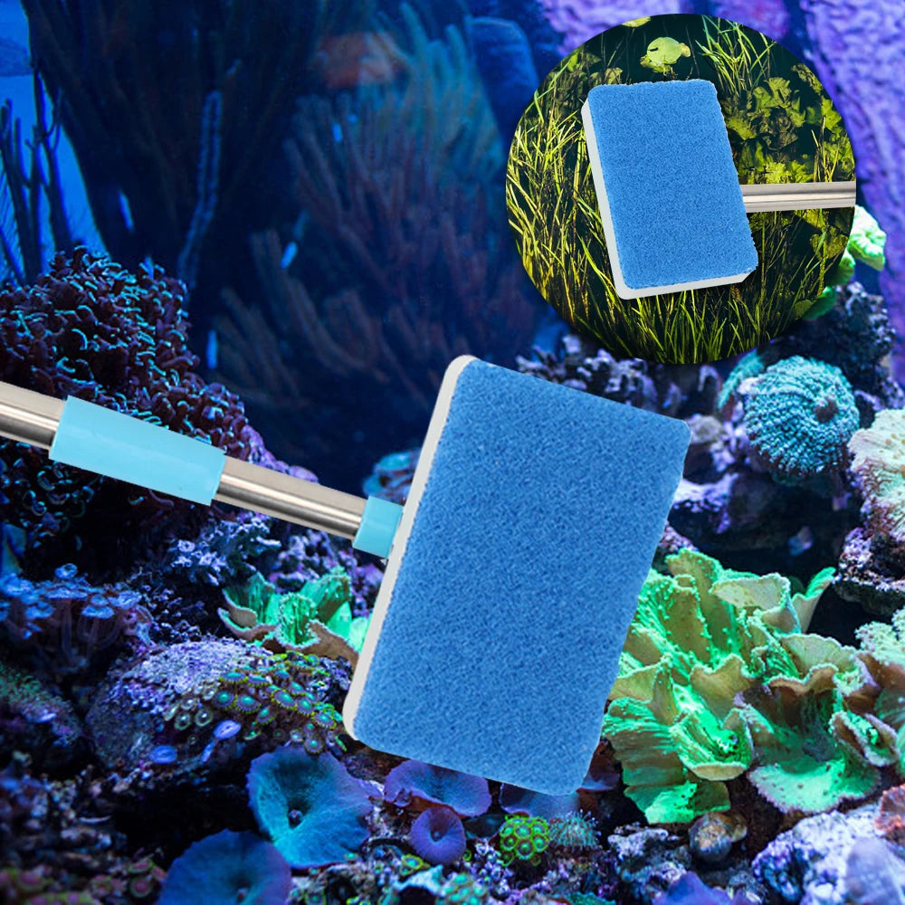Double-Sided Aquarium Cleaning Brush | 90cm Long Handle Scrubber Aquarium Cleaning Brush Axl