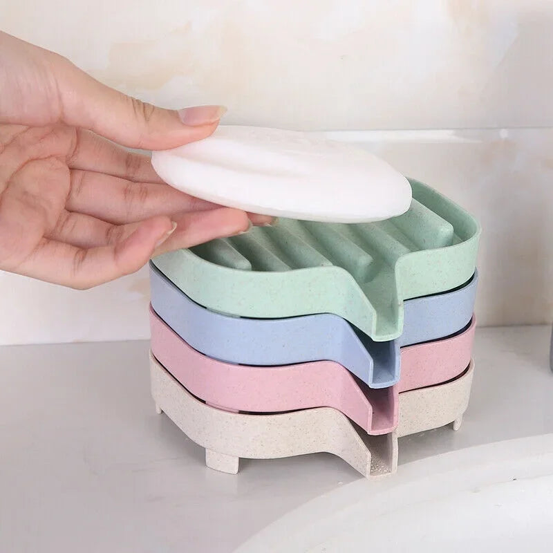 Self-Draining Silicone Soap Dish – Portable Bar Soap Holder Soap Dish Axl