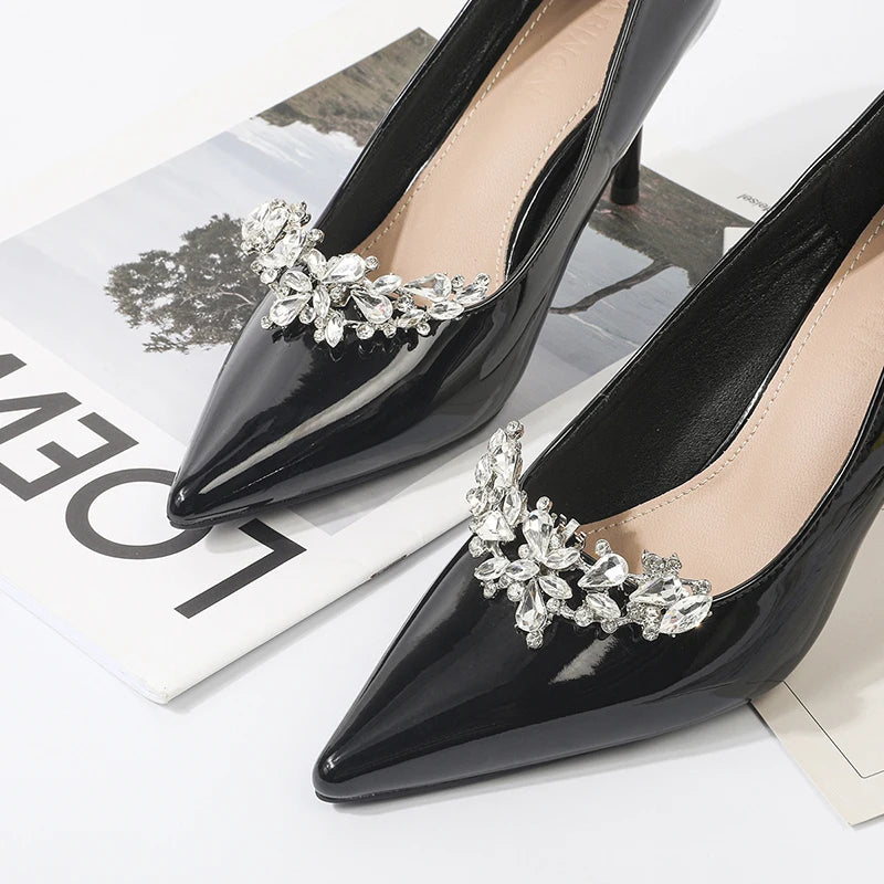 Rhinestone Floral Shoe Clip – Detachable Wedding Shoe Buckle Shoe Clip Ornament Axl