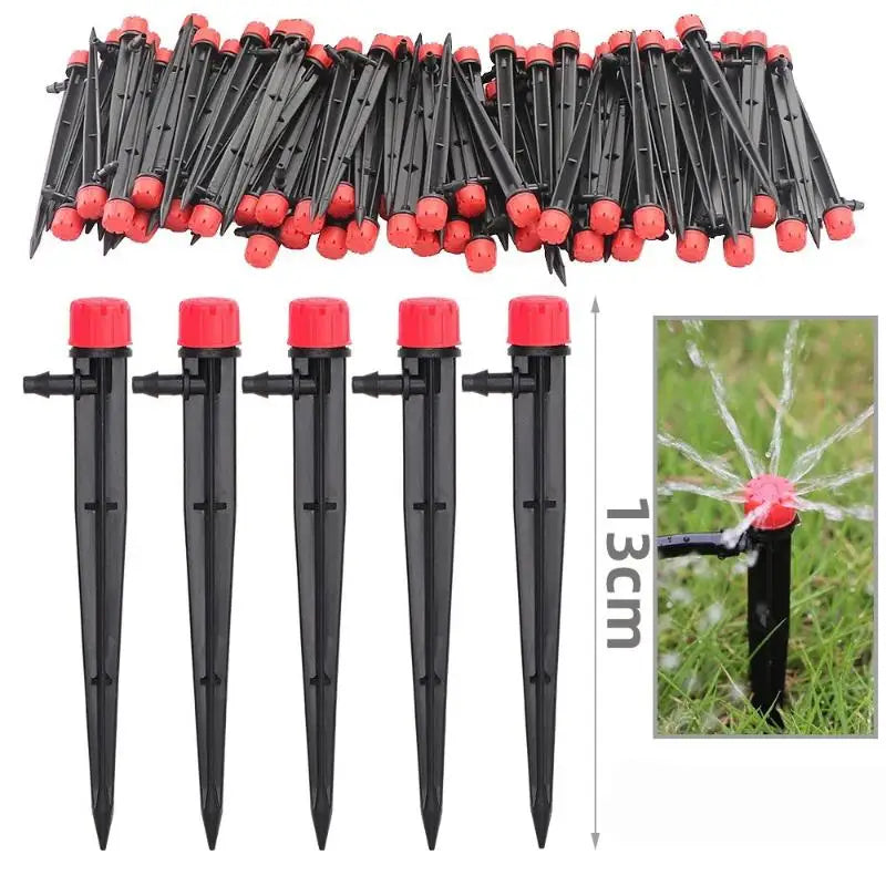 50-Pack 360° Adjustable Drip Emitters for 1/4" Irrigation Tubing Drip Irrigation Emitters Axl