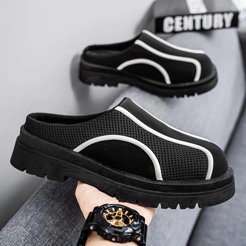 Men's Canvas Slip-On Loafer Slippers – Light & Breathable Canvas Loafer Slippers Axl black 39