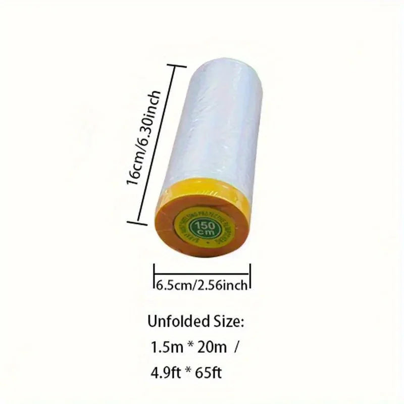 Pre-Applied Masking Tape & Drip-Proof Drop Cloth | Paint Guard Masking Tape Drop Cloth Axl 1.5m 20m 4.9ft 65ft 1roll