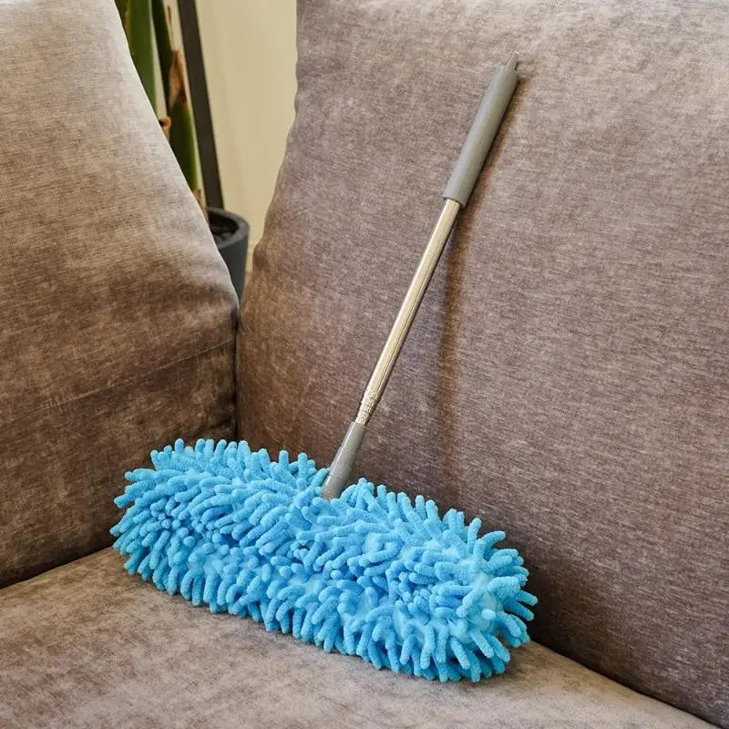 Extendable Fan Duster – Long Handle Chenille Cleaning Brush Telescopic Duster Axl Blue