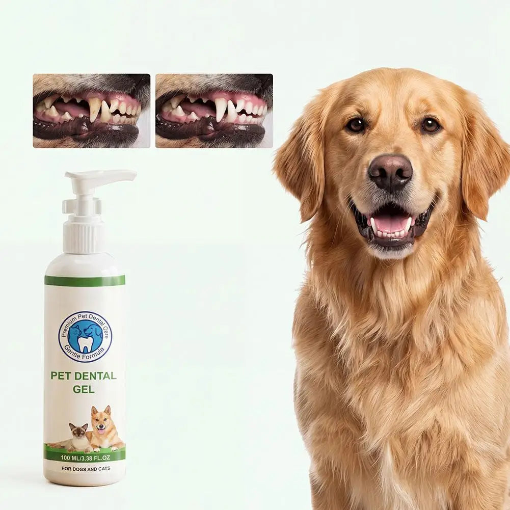 Plant-Based Pet Dental Gel Dogs & Cats – 100ml No-Rinse Pet Dental Gel Axl