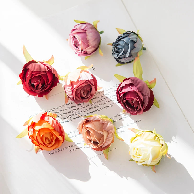 Silk Rose Tea Bud Artificial Flowers – 30 or 100 Pack Artificial Silk Flowers Axl