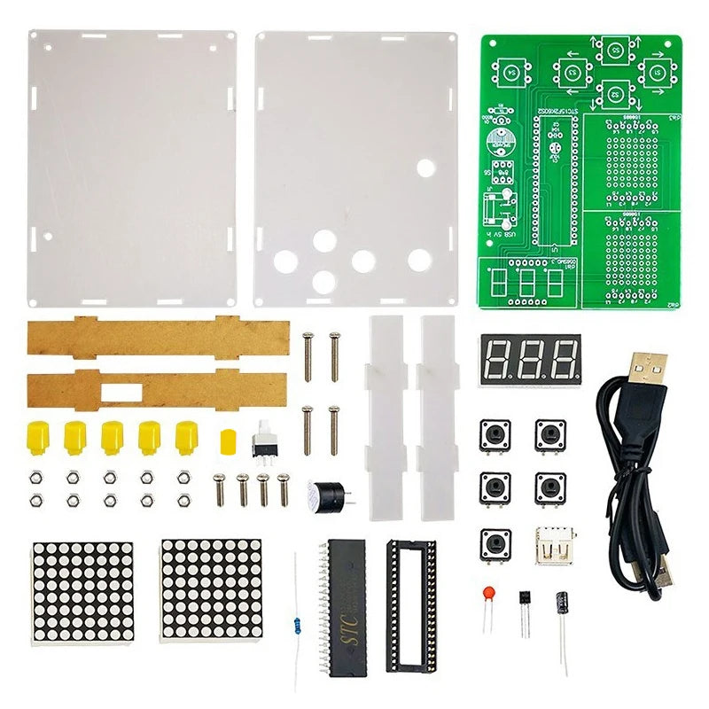 DIY Pixel Game Console Soldering Kit – 51 MCU, 4 Games DIY Electronics Kit Axl