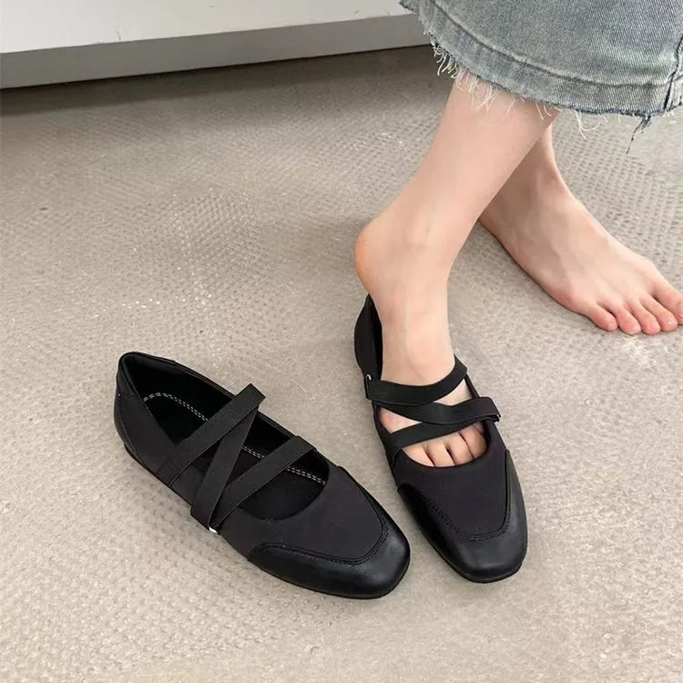 YBQJOO Mary Jane Ballet Flats – Square Toe Slip-On Women's Shoes Ballet Flat Shoes Axl