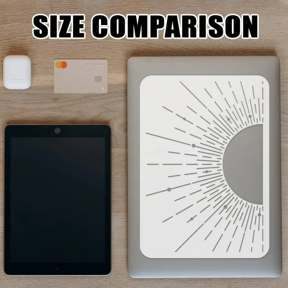 2-Pack Boho Sun & Moon Reusable Stencils 8.3x11.7" DIY Art Craft Stencil Set Axl