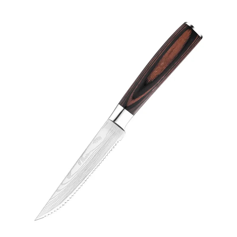 Stainless Steel Serrated Steak Knives – Plastic Handle Steak Knife Axl 1pcs