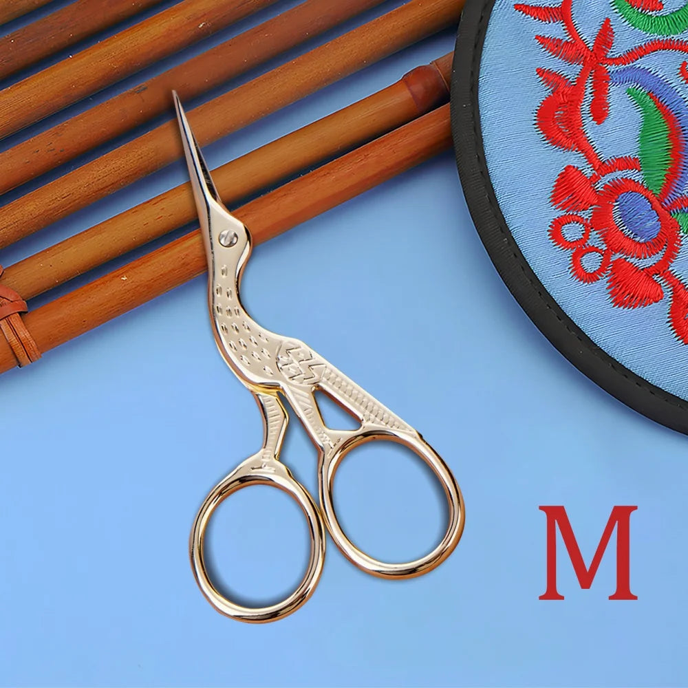 Retro Vintage Embroidery Scissors – Stainless Steel Craft Tool Embroidery Scissors Axl Scissors-Golden-L