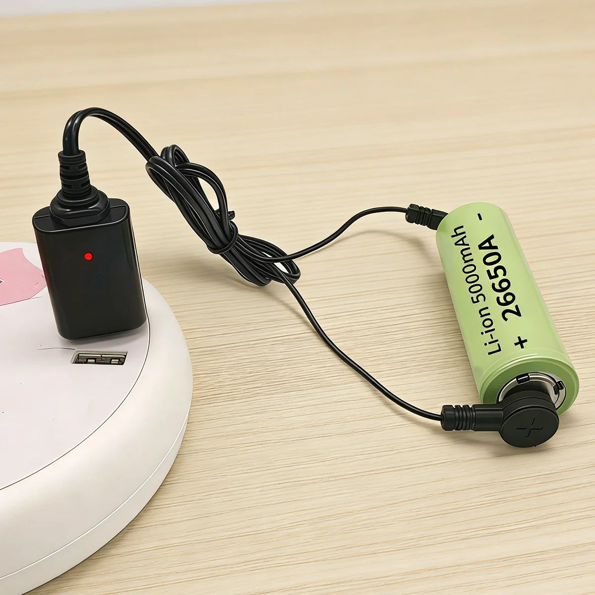 USB Magnetic 18650 Lithium Battery Charger 3.7V 4.2V – 60cm Battery Charger Cable Axl