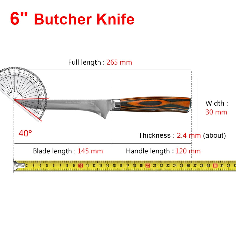 6-Inch Damascus Steel Boning Knife – Fillet & Meat Cutting Damascus Boning Knife Axl