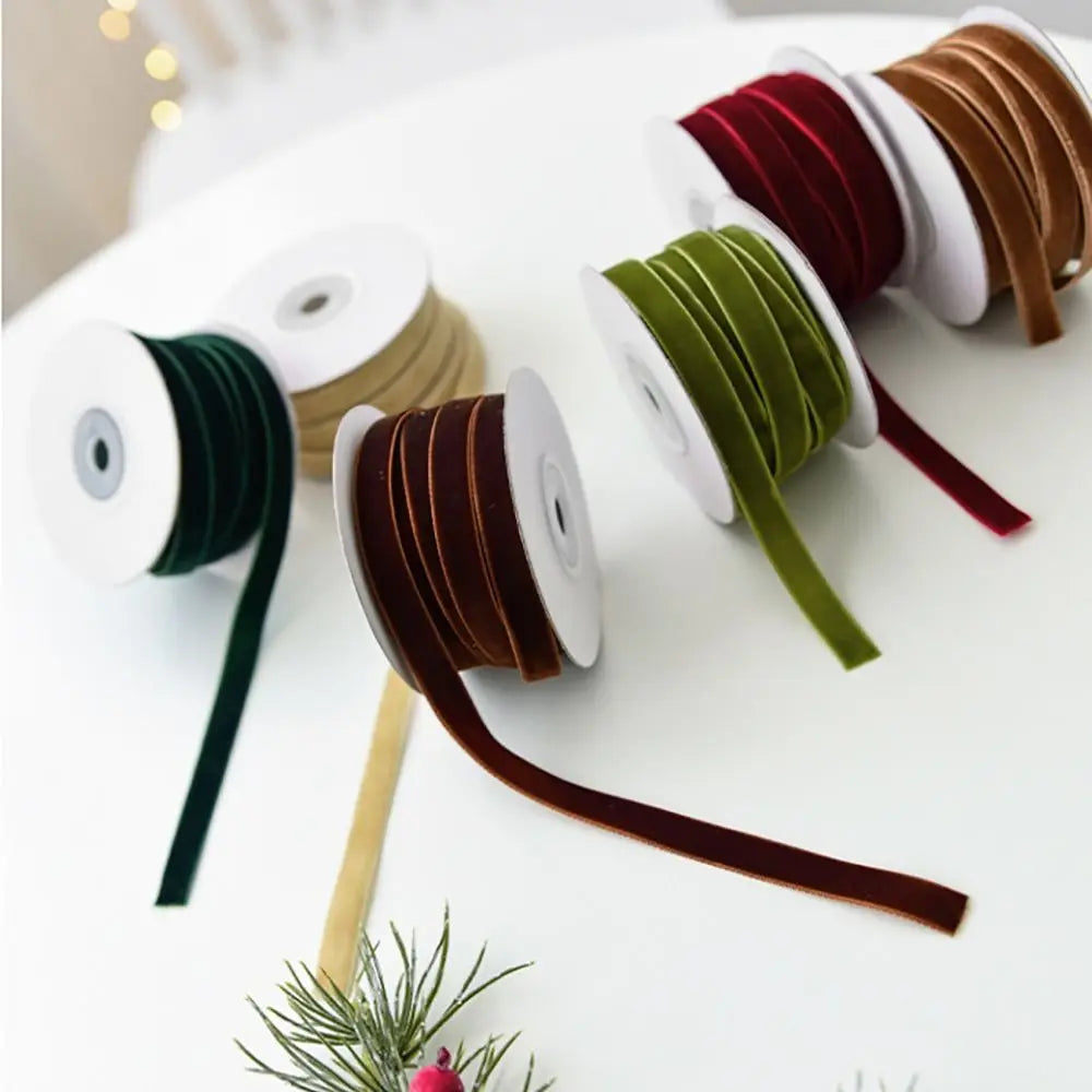 Velvet Christmas Ribbon Single-Sided 1cm x 10m – Gift Wrap Velvet Craft Ribbon Axl