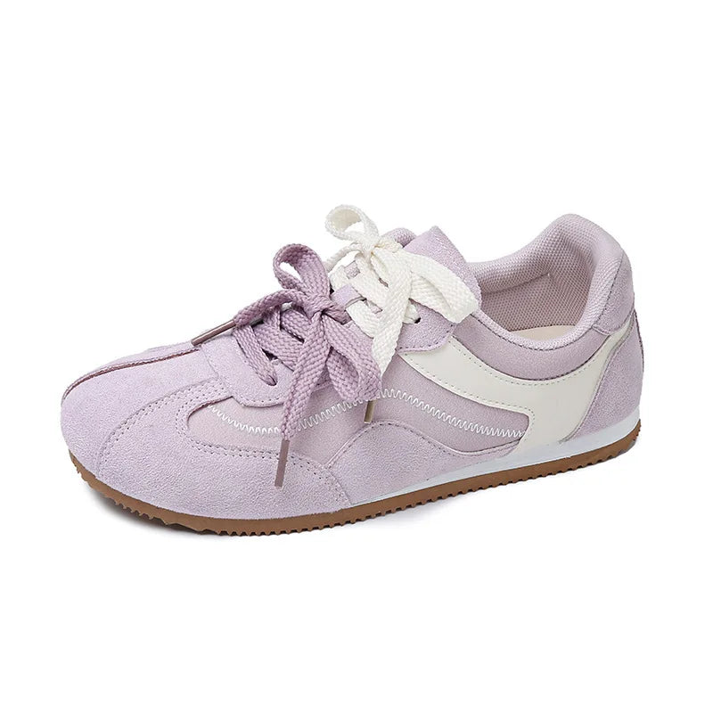 Women's Retro Patchwork Suede Sneakers – Casual Flat Shoes Casual Flat Sneakers Axl Purple 37