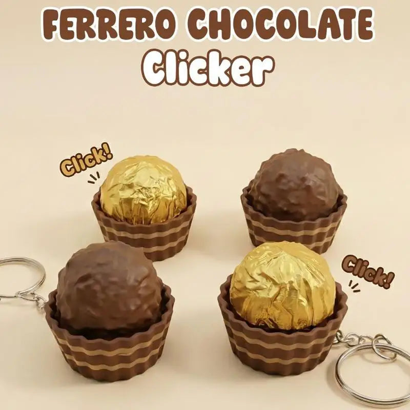 3D Chocolate Keyboard Fidget Keychain | Clicker Sensory Toy Fidget Keychain Toy Axl