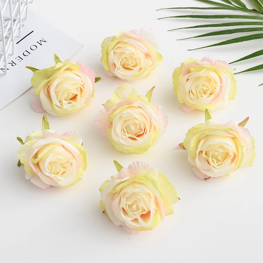 Silk Rose Flower Heads 10 Pcs – Wedding, Wreath & DIY Crafts Artificial Silk Flowers Axl Color 8 10 Pieces