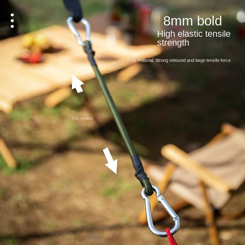 Heavy Duty Bungee Cord with Carabiner Hooks | Camping & Luggage Bungee Cord Axl