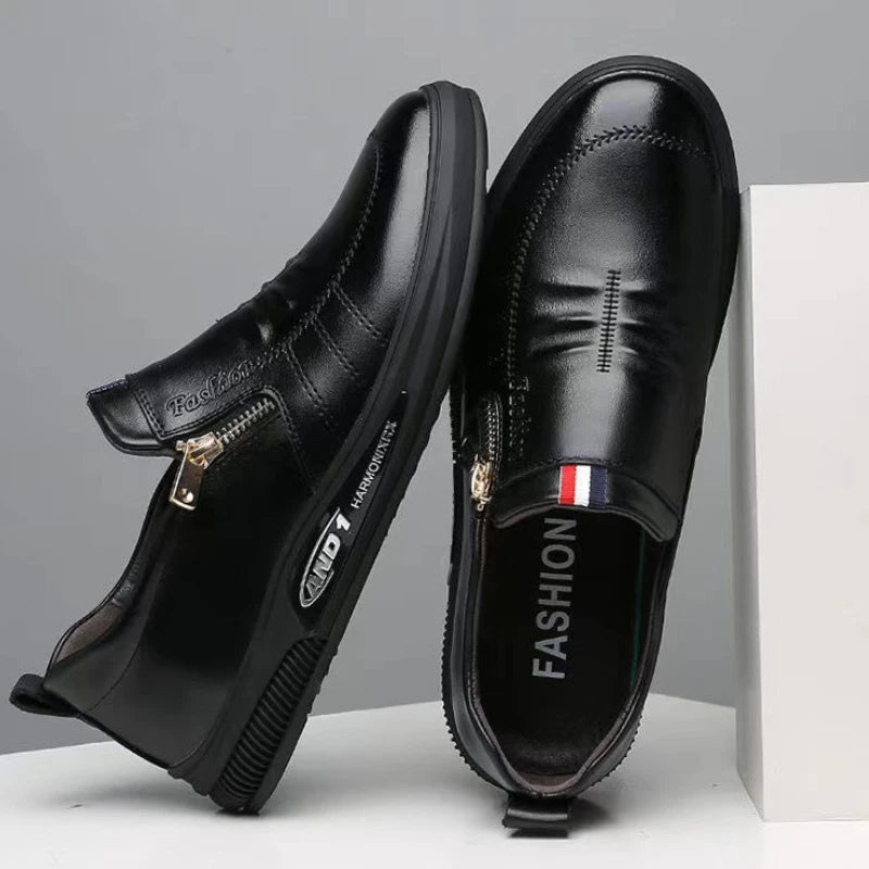 Men's Slip-On Leather Loafers – Casual Moccasin Business Shoes Men's Loafers Axl