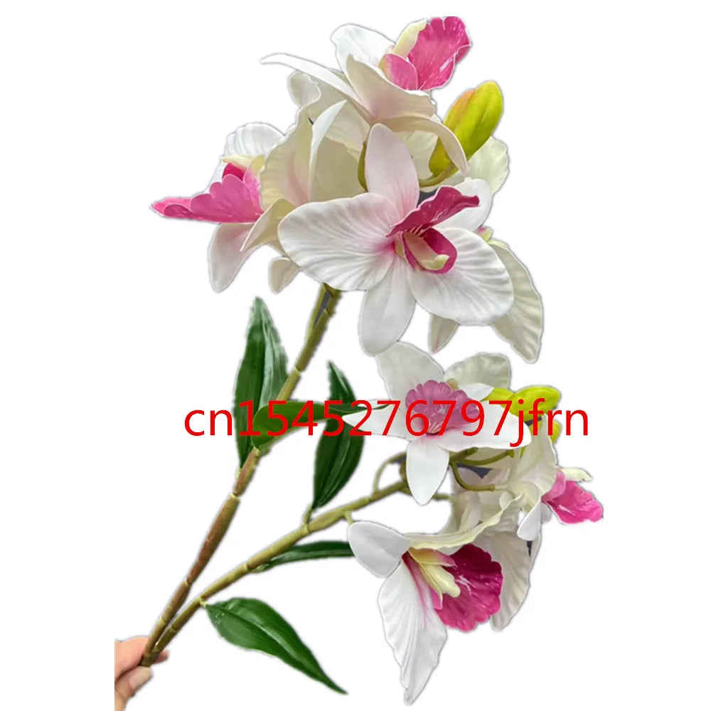 Artificial Cattleya Orchid Branch 11 Heads | Real Touch Floral Artificial Flower Branch Axl