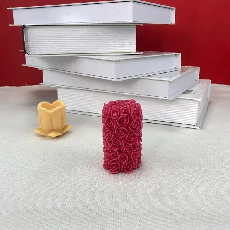 Rose Cylinder Silicone Mold – Candle, Soap & Craft DIY Silicone Craft Mold Axl