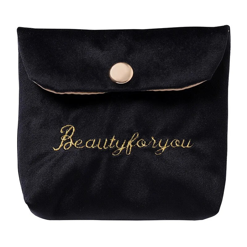 Cute Sanitary Pad Pouch – Women's Mini Storage & Coin Purse Bag Storage Pouch Axl Black