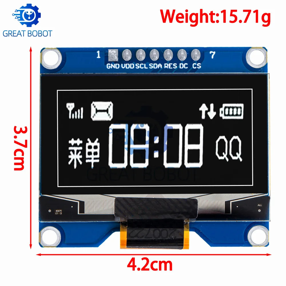 1.54" OLED Module 128x64 SPI SSD1309 – White/Blue Display OLED Display Module Axl
