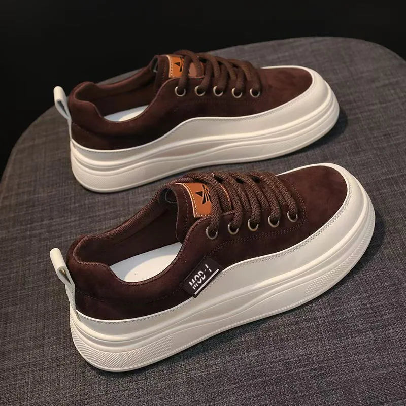 Women's White Platform Sneakers – Soft Cloud Sole Casual Shoes Women's Platform Sneakers Axl Brown 40