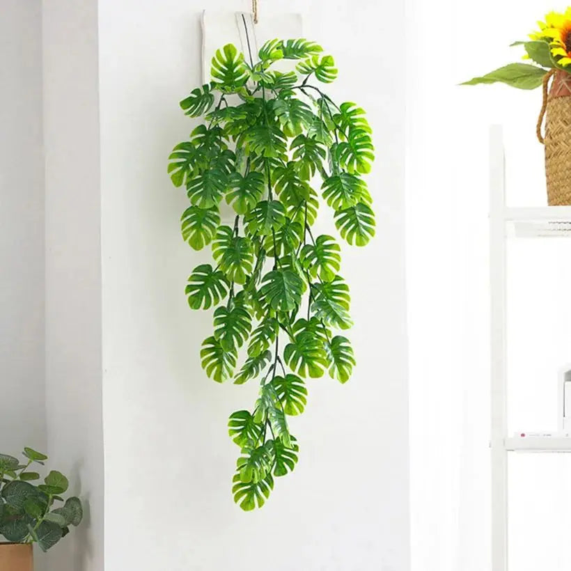 Artificial Turtle Leaf Vine – UV-Proof Wedding & Garden Decor Artificial Hanging Vine Axl