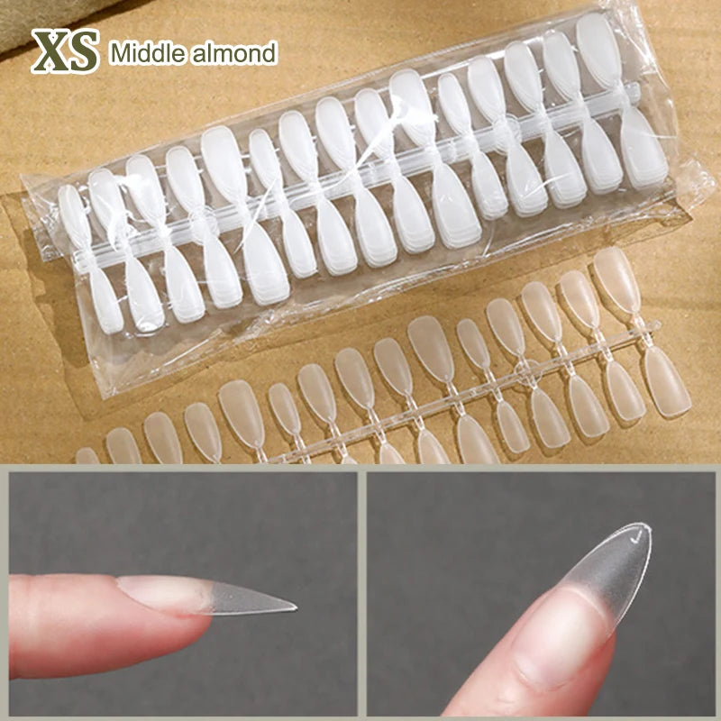300 Pcs Matte & Clear False Nail Tips – Gel Extension DIY Kit