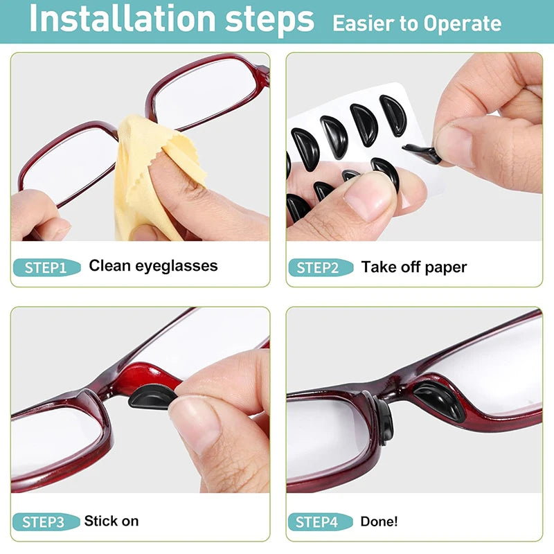 5 Pairs Silicone Anti-Slip Nose Pads for Glasses & Sunglasses Eyewear Nose Pads Axl