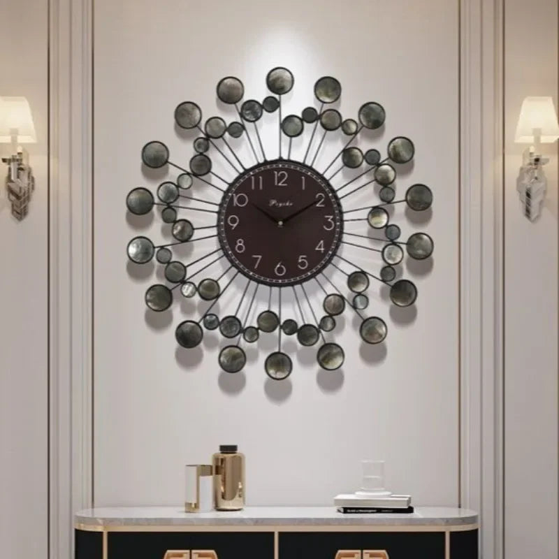 Luxury Shell Wall Clock – Nordic Silent Quartz Decor 58cm Silent Wall Clock Axl