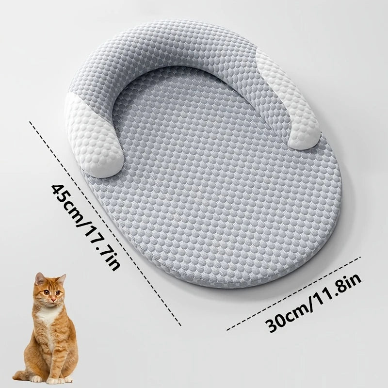 Ice Silk Cooling Dog & Cat Bed – Oval Breathable Pet Mat Pet Cooling Bed Axl M-1pcs