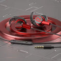Sport Ear Hook Wired Earphones Type-C & 3.5mm Super Bass ANC Wired Sport Earphones Axl red-3.5mm