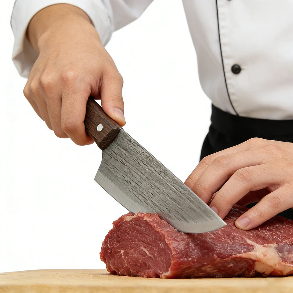 Forged Meat Cleaver Stainless Steel Chef Knife – Wood Handle Meat Cleaver Knife Axl