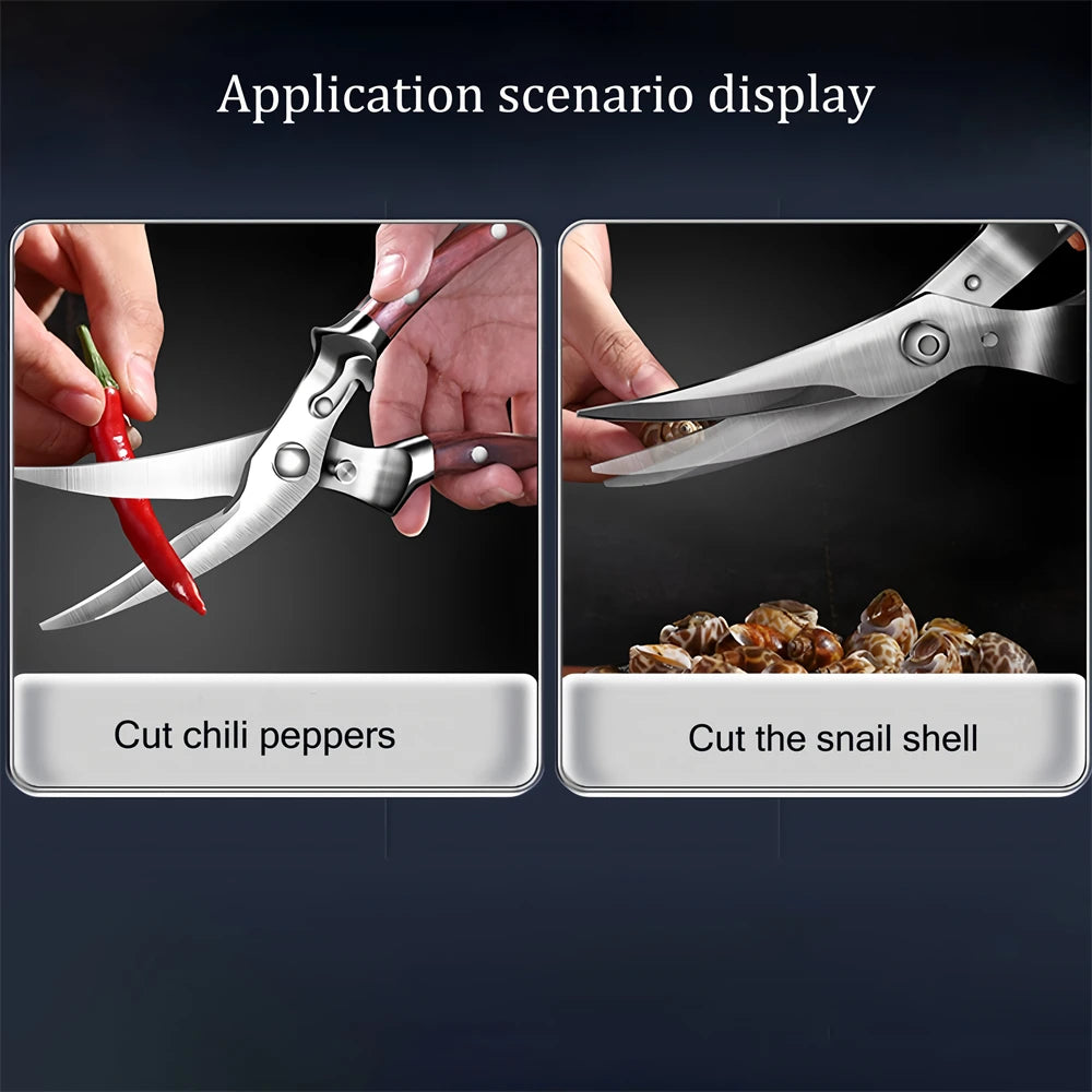 Professional Kitchen Scissors – Stainless Steel Meat & Bone Shears Kitchen Scissors Axl