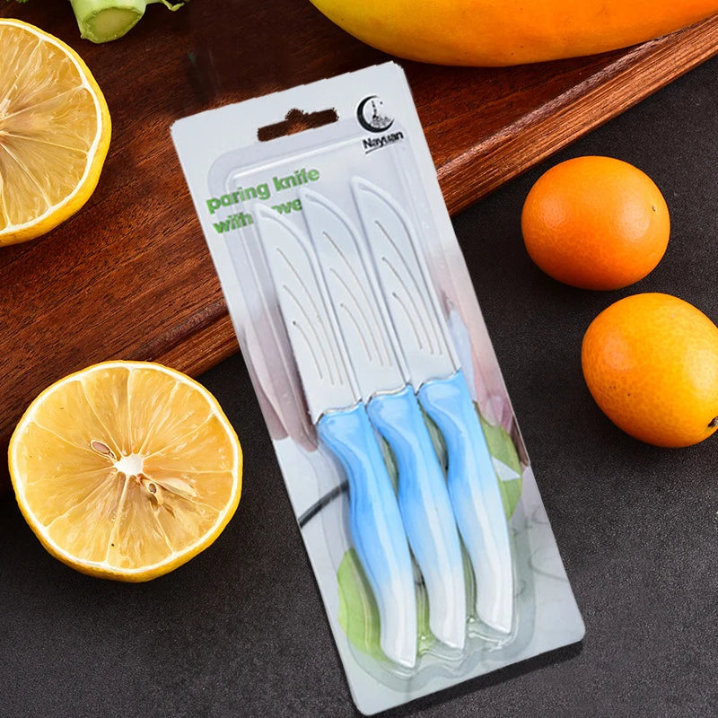 Gradient 4-Color Paring Knife Set with Blade Sleeves Paring Knife Set Axl 1pcs C