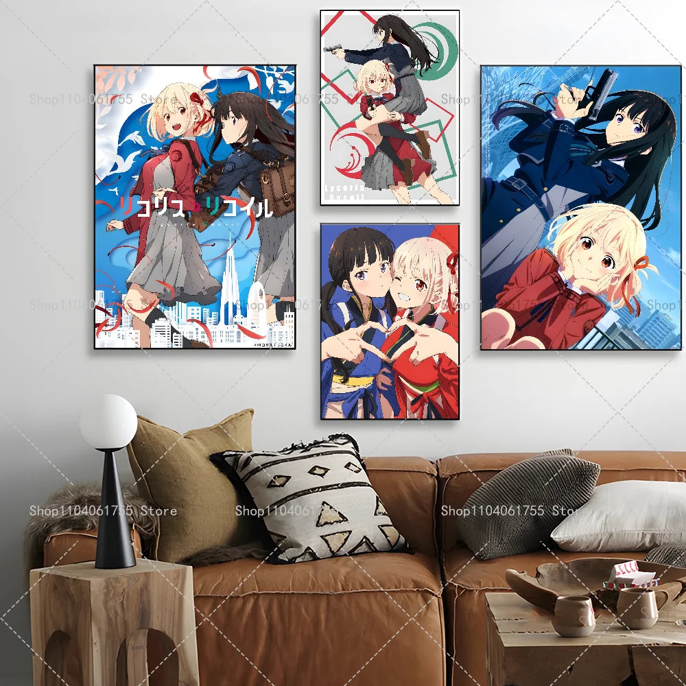 Lycoris Recoil Anime Wall Poster – Self-Adhesive Waterproof Sticker Anime Wall Poster Axl