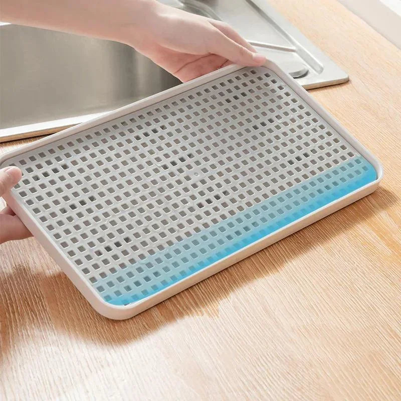 Rectangular Kitchen Drain Tray – Bowl, Fruit & Cup Organizer Kitchen Drain Rack Axl