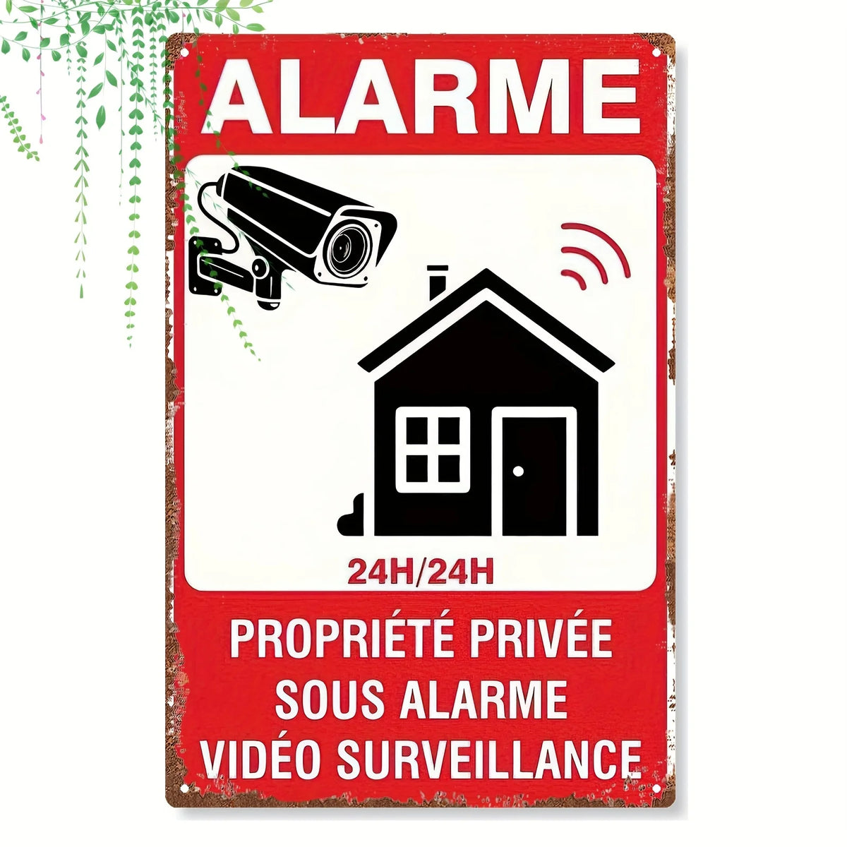 Security Metal Sign – 24H Alarm & Surveillance Rustic Wall Art Metal Wall Sign Axl aluminum sign aluminum 20x30cm