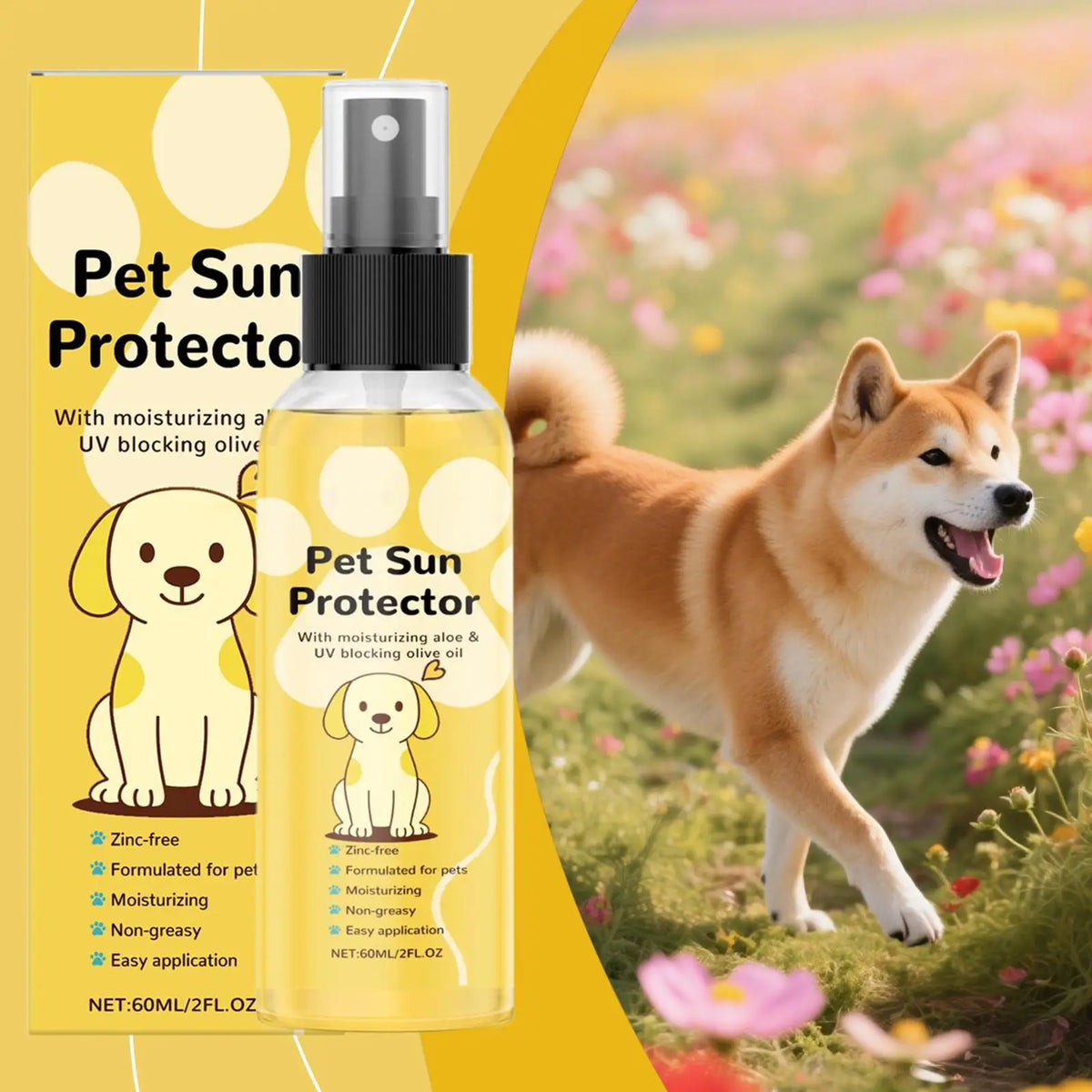 Dog Sunscreen Spray – UVA/UVB Protection for Paws & Nose Pet Sunscreen Spray Axl