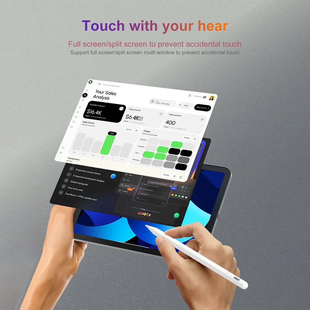 Stylus Pen for iPad 2018–2026 | LED, Tilt & Palm Rejection iPad Stylus Pen Axl