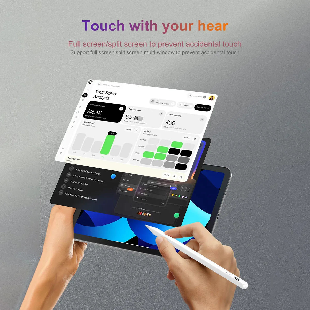 Stylus Pen for iPad 2018–2026 | LED, Tilt & Palm Rejection iPad Stylus Pen Axl